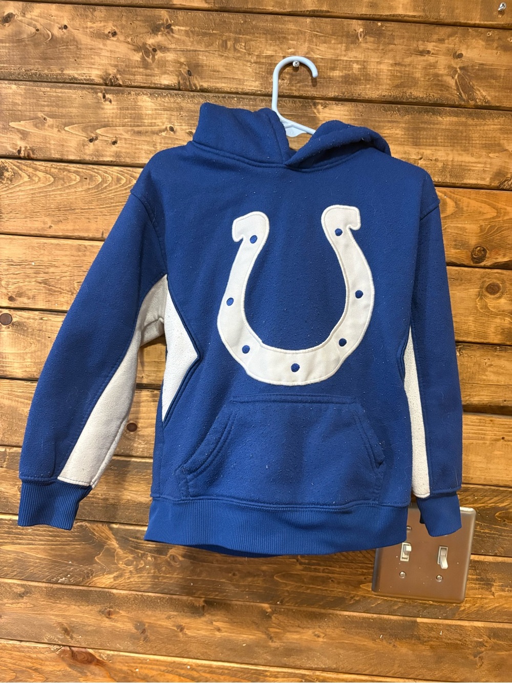 Kids Blue Colts Sweatshirt with White Horseshoe size 4T